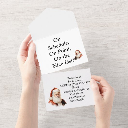 Santa Claus Business Mail Card All In One Einladung (Abreißtisch)