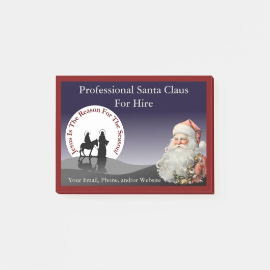 Santa Claus Business Sticky Notes Post-it Klebezettel (Vorderseite)