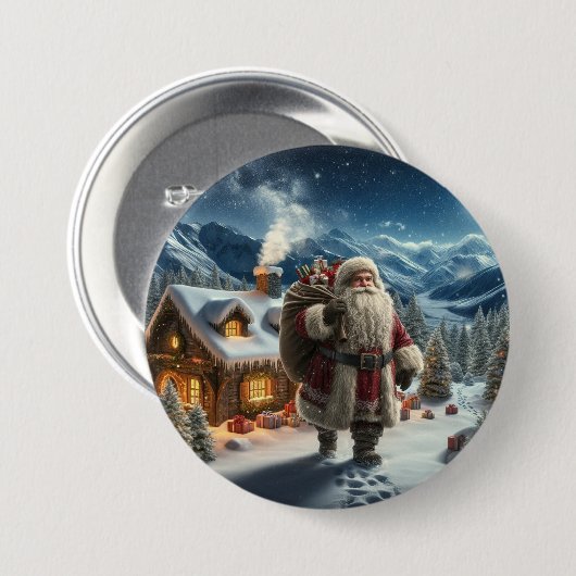 Santa Claus Button (Vorne & Hinten)