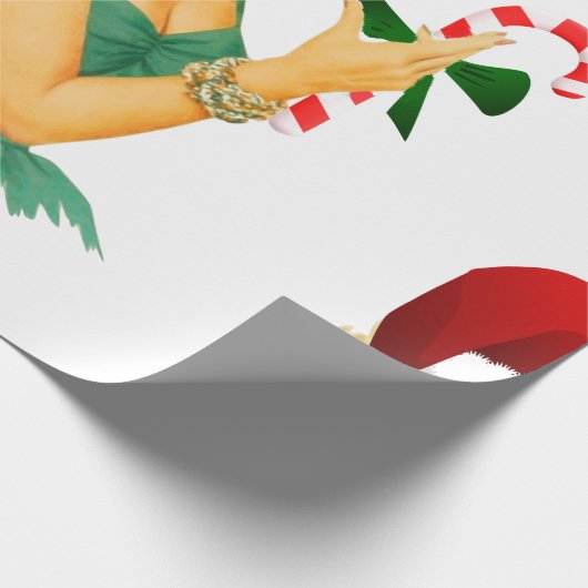 Santa Claus Button auf Geschenkpapier (Ecke)