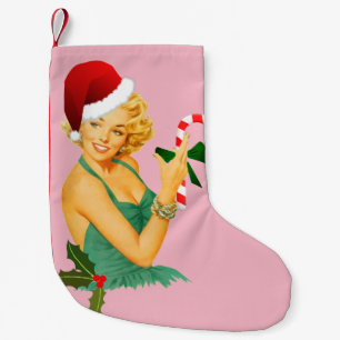 Santa Claus Button auf Kleiner Weihnachtsstrumpf