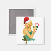 Santa Claus Button auf Magnet (Vorderseite/Rückseite)