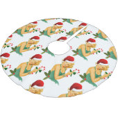 Santa Claus Button auf Polyester Weihnachtsbaumdecke (Schrägansicht)