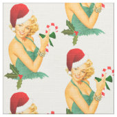 Santa Claus Button auf Stoff (Nahaufnahme)