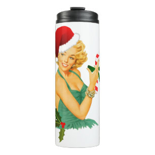 Santa Claus Button auf Thermosbecher