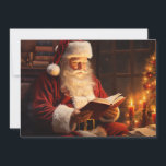 Santa Claus Candlelight Tree Weihnachten<br><div class="desc">Weihnachts-/Feiertagskarte mit einem Gemälde des Weihnachtsmannes am Weihnachtsbaum sitzen und bei Kerzenlicht lesen. Personalisiert auf der Rückseite mit Ihrer Nachricht und Ihrem Namen. Kontaktieren Sie mich für Hilfe bei Ihrer Anpassung oder um zusätzliche Matching oder Koordination von Zazzle Produkten anzufordern.</div>