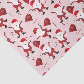 Santa Claus Candy Canes Pattern Red Seidenpapier (Detail)