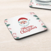 Santa Claus Candy Canes Plastic Coaster Set Getränkeuntersetzer (Linke Seite)