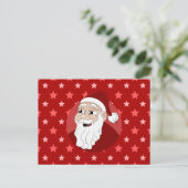 Santa Claus Cartoon Feiertagspostkarte (Stehend Vorderseite)