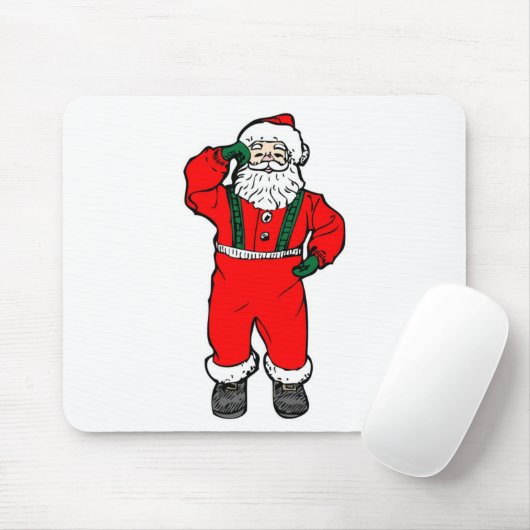 Santa Claus Cartoon Illustration Mousepad (Mit Mouse)