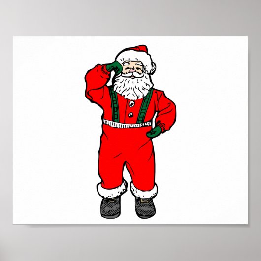 Santa Claus Cartoon Illustration Poster (Vorne)