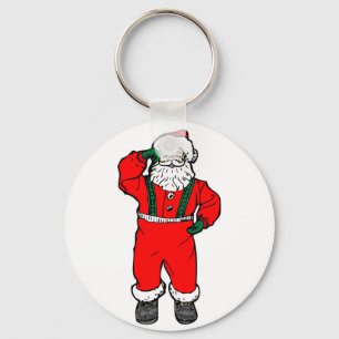 Santa Claus Cartoon Illustration Schlüsselanhänger