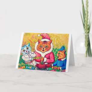 Santa Claus Cat, Louis Wain Karte