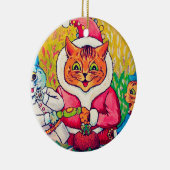Santa Claus Cat, Louis Wain Keramik Ornament (Rechts)