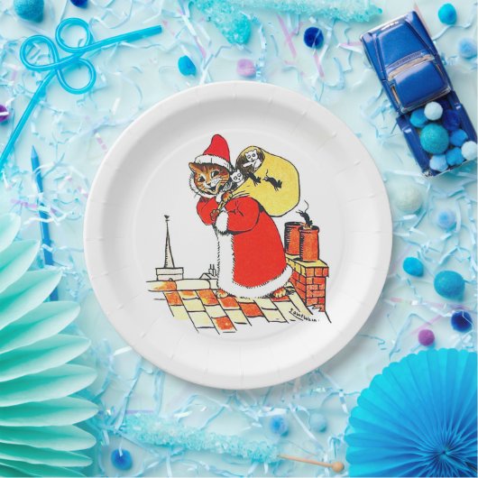 Santa Claus Cat, Louis Wain Pappteller (Party)