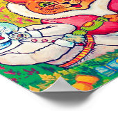 Santa Claus Cat, Louis Wain Poster (Ecke)