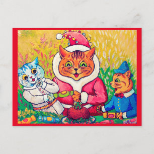 Santa Claus Cat, Louis Wain Postkarte