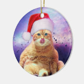 Santa Claus Cat Moon Keramik Ornament (Links)