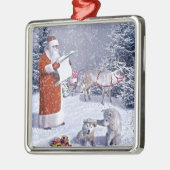 Santa Claus checking the gift list Ornament Aus Metall (Links)