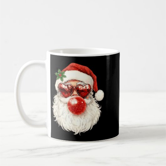 Santa Claus Christmas Blowing Bubble Gum And Sungl Kaffeetasse (Links)