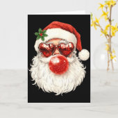 Santa Claus Christmas Blowing Bubble Gum And Sungl Karte (Gelbe Blume)