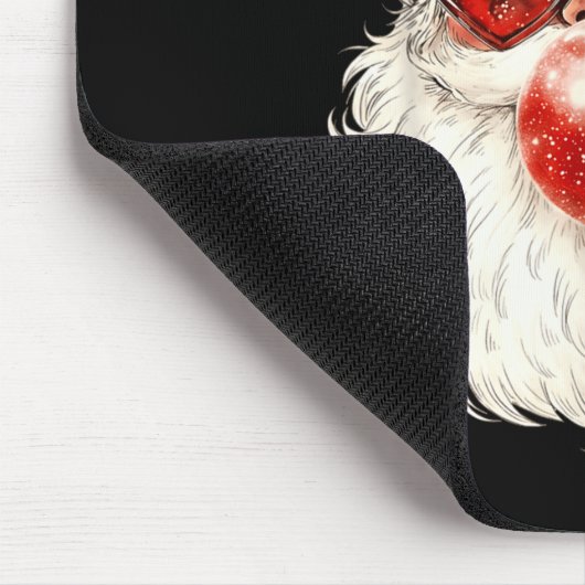 Santa Claus Christmas Blowing Bubble Gum And Sungl Mousepad (Ecke)