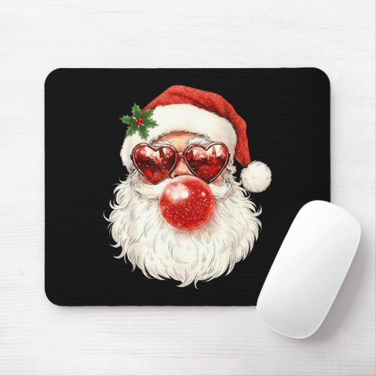Santa Claus Christmas Blowing Bubble Gum And Sungl Mousepad (Mit Mouse)