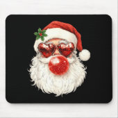 Santa Claus Christmas Blowing Bubble Gum And Sungl Mousepad (Vorne)