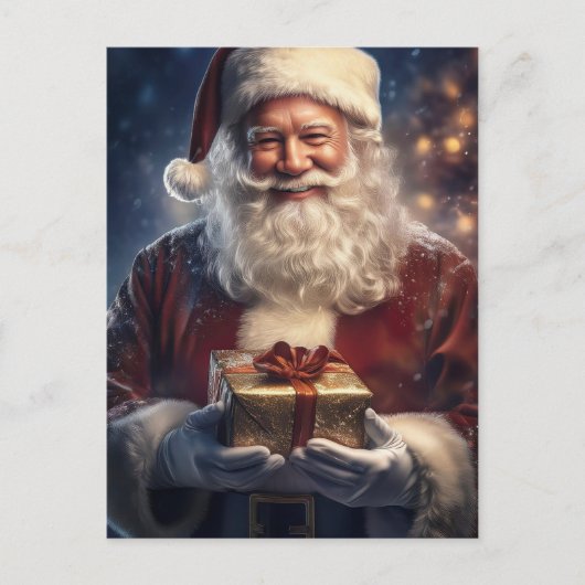 Santa Claus Christmas Card Feiertagspostkarte (Vorderseite)