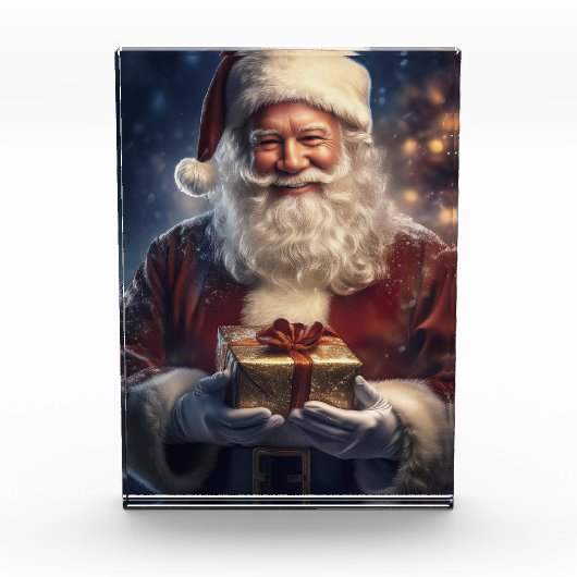Santa Claus Christmas Card Fotoblock (Vorderseite)