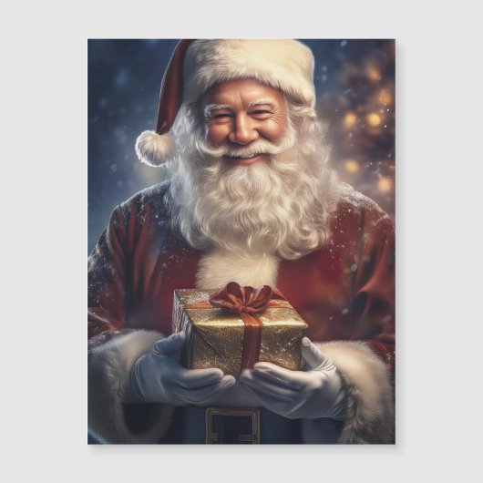 Santa Claus Christmas Card Magnet (Vorderseite)