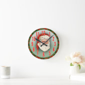 Santa Claus Christmas Clock Runde Wanduhr (Zuhause)