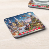 SANTA CLAUS CHRISTMAS COLORFUL GETRÄNKEUNTERSETZER (Linke Seite)