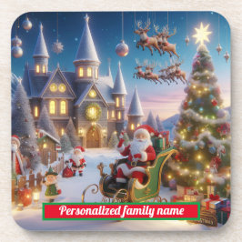 SANTA CLAUS CHRISTMAS COLORFUL GETRÄNKEUNTERSETZER