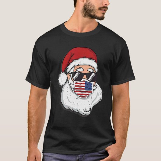 Santa Claus Christmas costume with mask and cool s T-Shirt (Vorderseite)