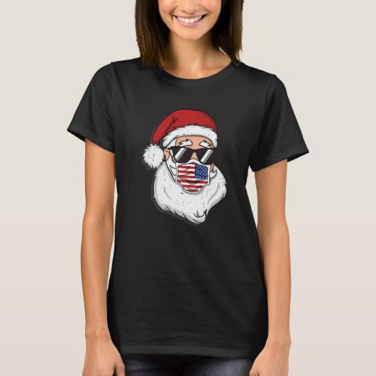 Santa Claus Christmas costume with mask and cool s T-Shirt (Vorderseite)