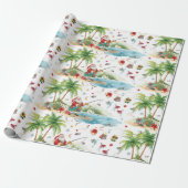 Santa Claus Christmas Fishing in Summer Geschenkpapier (Ungerollt)