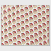 Santa Claus Christmas Gift Wrap Vintage Jolly Geschenkpapier (Flach)