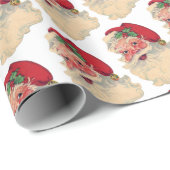 Santa Claus Christmas Gift Wrap Vintage Jolly Geschenkpapier (Rolleneckpunkt)