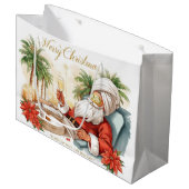 Santa Claus Christmas in Spa for Spa Lovers Große Geschenktüte (Vorderseite Schrägansicht)