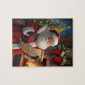 Santa Claus Christmas List Fireplace Scene Puzzle (Horizontal)