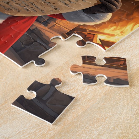 Santa Claus Christmas List Fireplace Scene Puzzle (Seite)