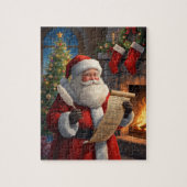 Santa Claus Christmas List Fireplace Scene Puzzle (Vertikal)