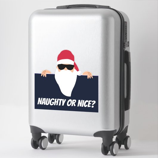 SANTA CLAUS CHRISTMAS LUGGAGE - CAR DECAL STICKER (Koffer)