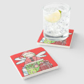 Santa Claus Christmas Marble Stone Untersetzer (Seitenansicht)