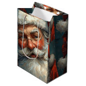 Santa Claus Christmas Mittlere Geschenktüte (Vorderseite Schrägansicht)