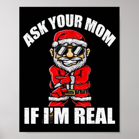 Santa Claus Christmas Naughty Shirt Adult Santa Cl Poster (Vorne)
