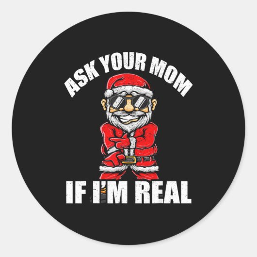 Santa Claus Christmas Naughty Shirt Adult Santa Cl Runder Aufkleber (Vorderseite)