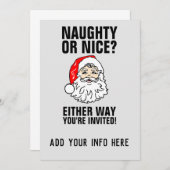 SANTA CLAUS CHRISTMAS PARTY EINLADUNGEN (Vorne/Hinten)