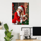 Santa Claus Christmas Pinup Lady Poster (Heimbüro)